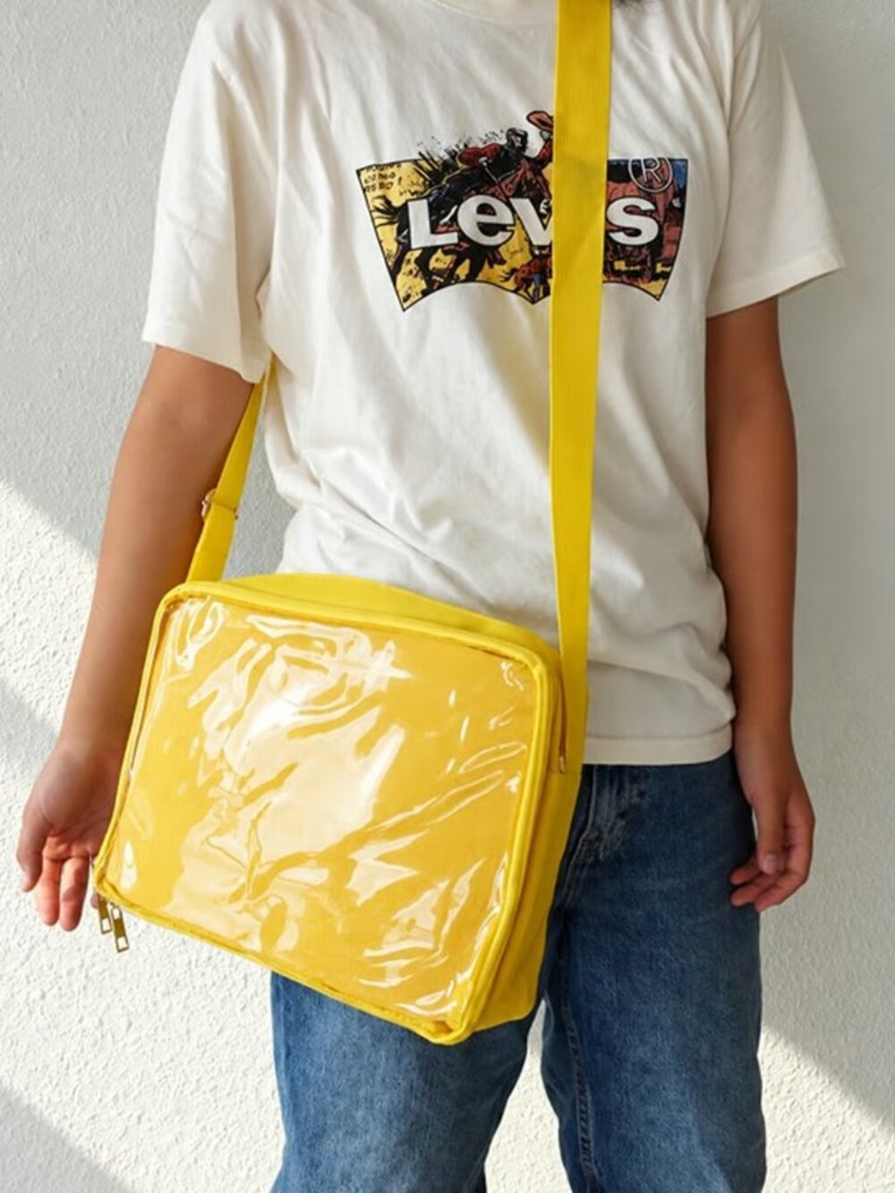 Mustard Anime Ita Bag Crossbody Kawaii Messenger Bag Y2K Pin Display ItaBag